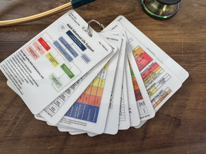 Set of 9 Healthcare, Nursing, Medical Educational Pocket Cards including ALS
