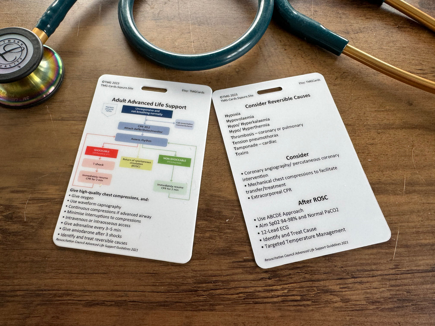 Set of 11 Healthcare, Nursing, Medical Educational Pocket Cards including Adult ALS + Paediatric ALS/ Anaphylaxis + Ten Second Triage