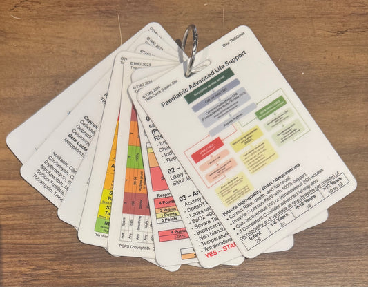 Set of 8 Healthcare Educational Pocket Cards - Paediatric Bundle (Sepsis + P-ALS)