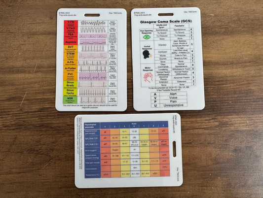 Set of 3 Healthcare Educational Pocket Cards - ECG, NEWS2, GCS